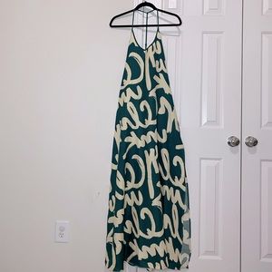 Green & Cream maxi dress (Boutique Purchase)